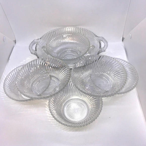 Vintage Dessert/Berry Bowl Set for 5 - Picture 3 of 10